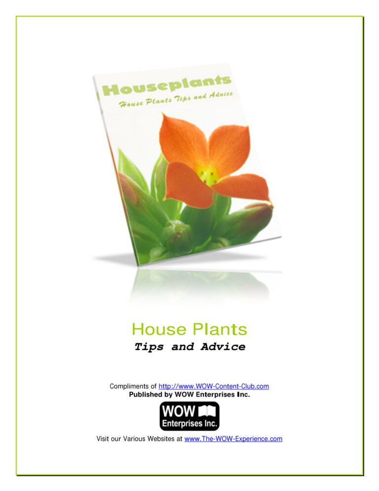 House Plants Tips and Advice PDF Download – Unknown Author