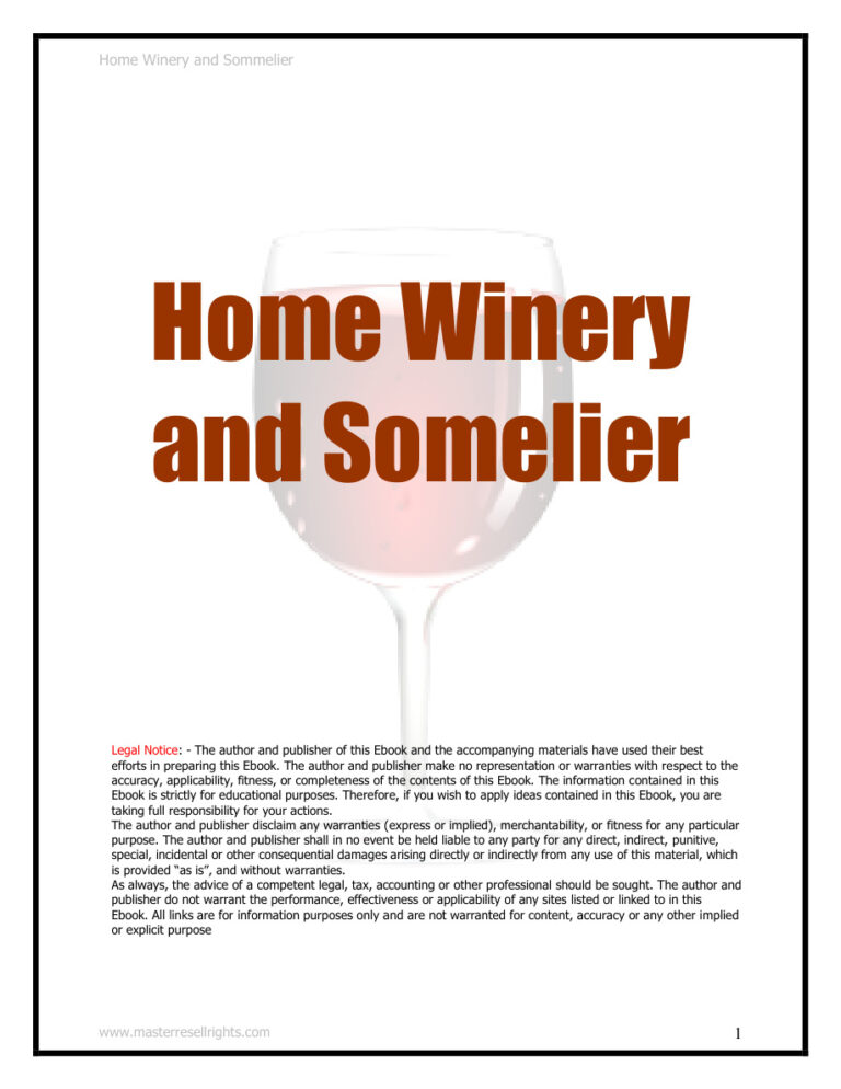 Home Winery and Sommelier PDF Download – Unknown Author