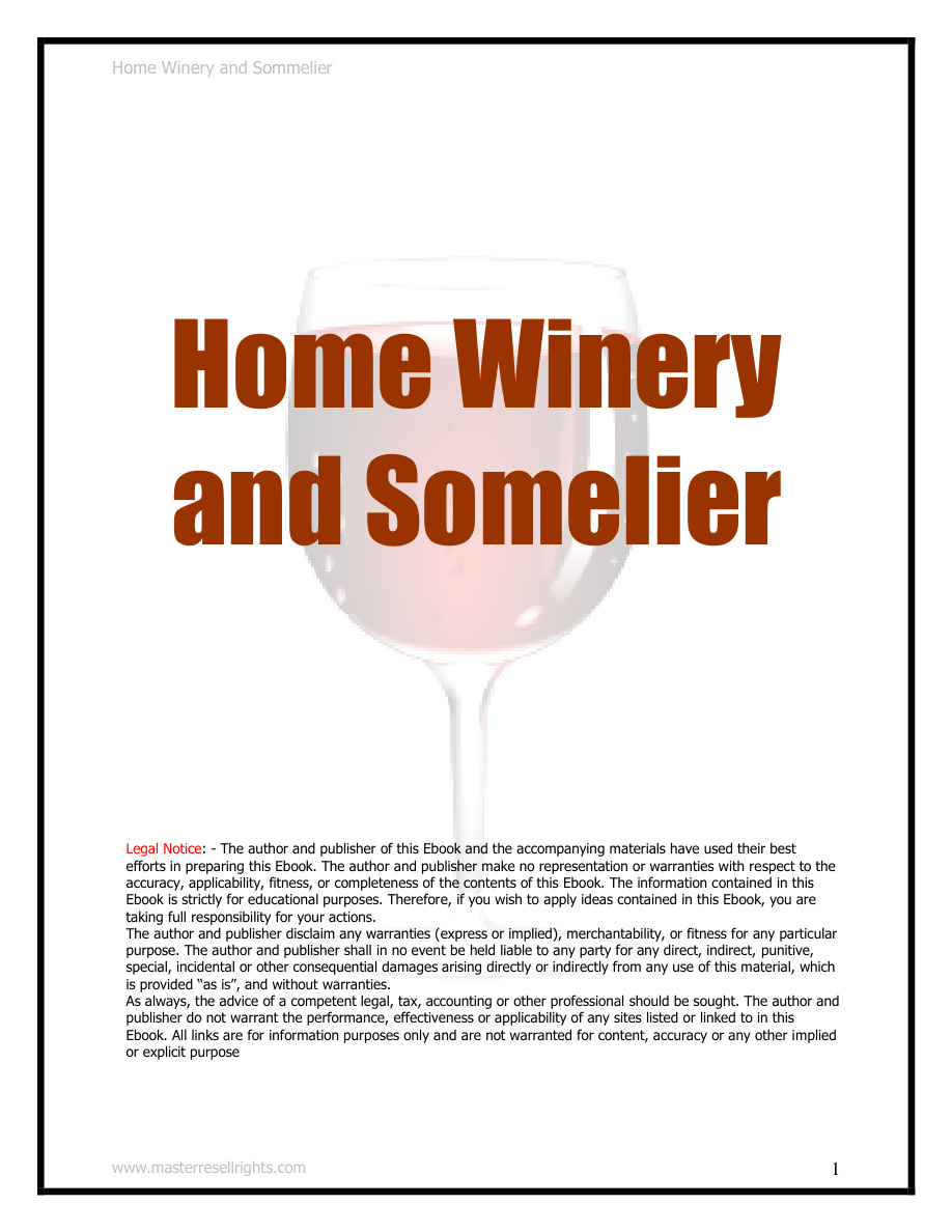 Home Winery and Sommelier PDF Download