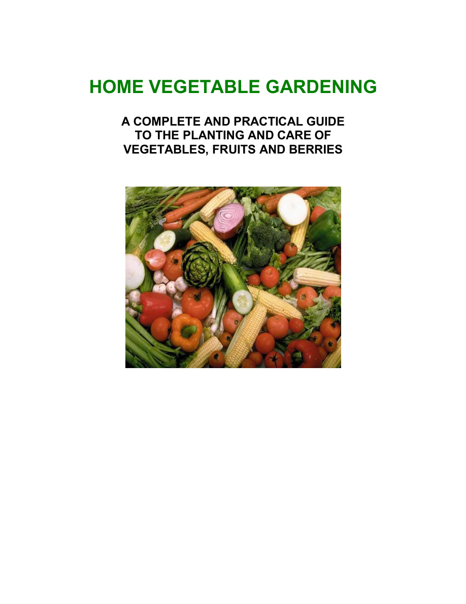 Home Vegetable Gardening PDF Download