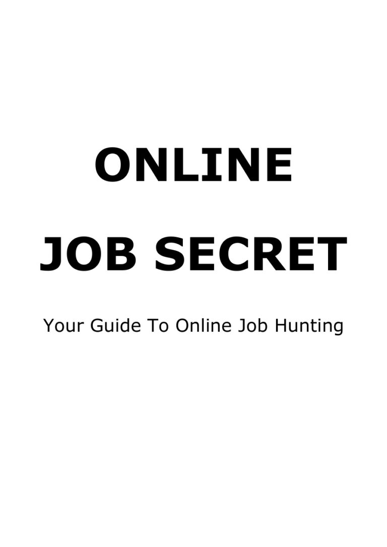 Online Job Secret PDF Download – Unknown Author