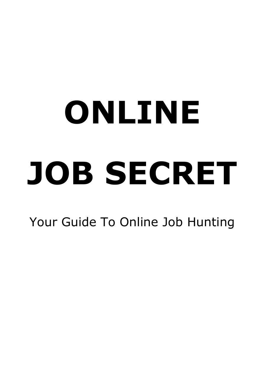 Online Job Secret PDF Download