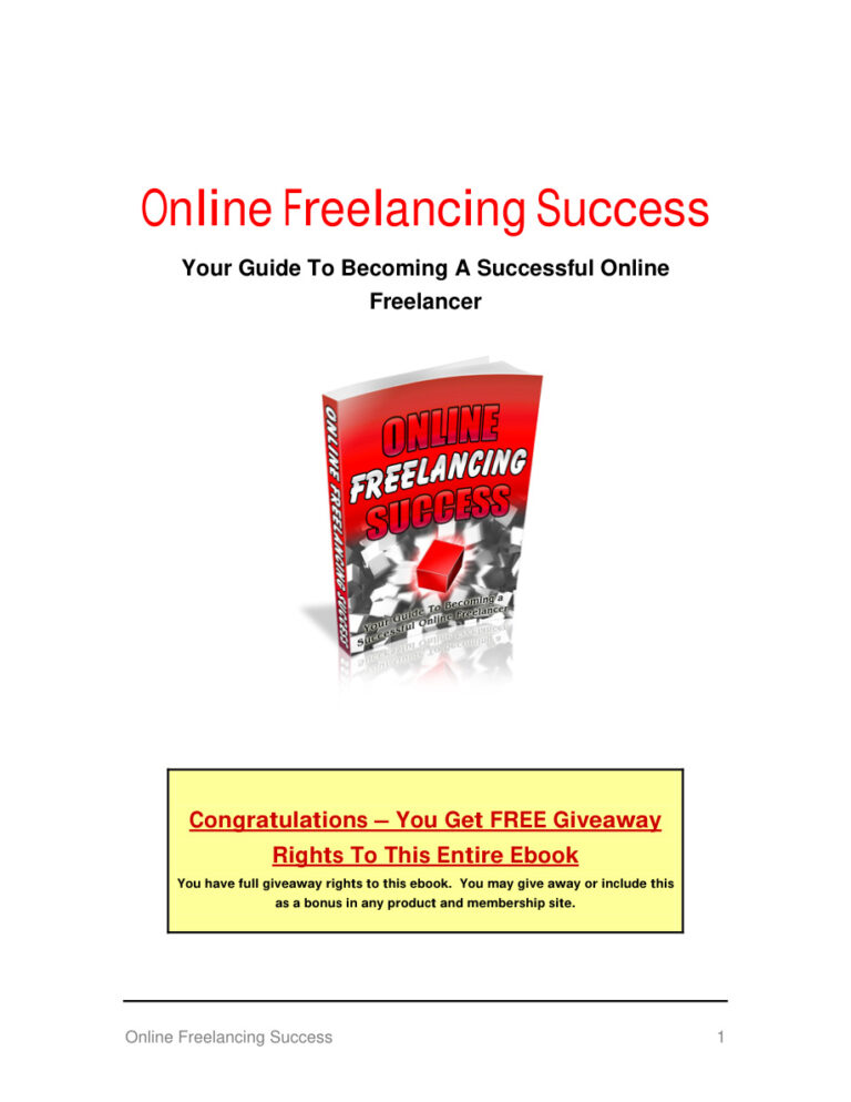 Online Freelancing Success PDF Download – Unknown Author