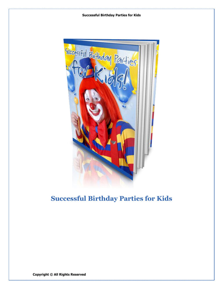 68a5ca8220e16 successful birthday parties for kids Kitap Kapağı