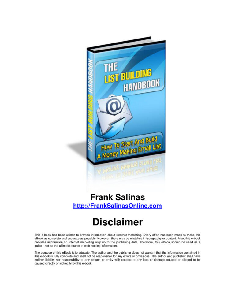 The List Building Handbook PDF Download – Unknown Author