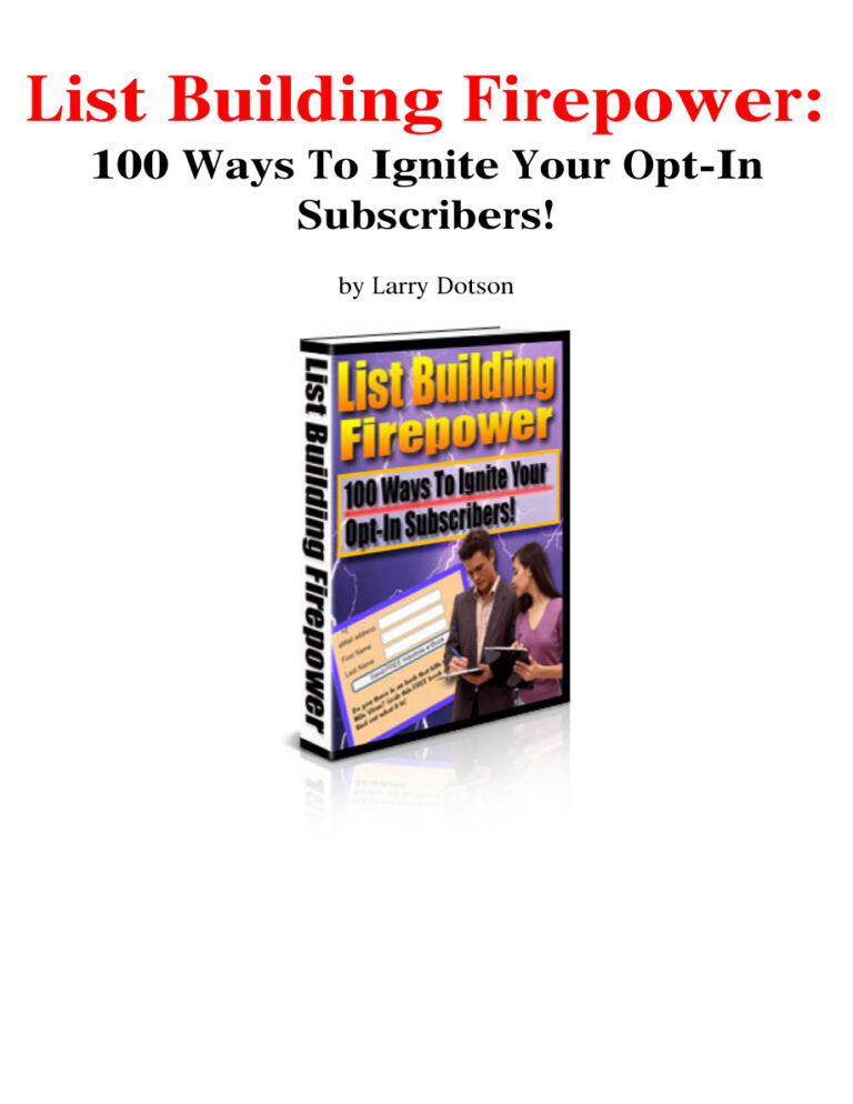 List Building Firepower PDF Download – Unknown Author
