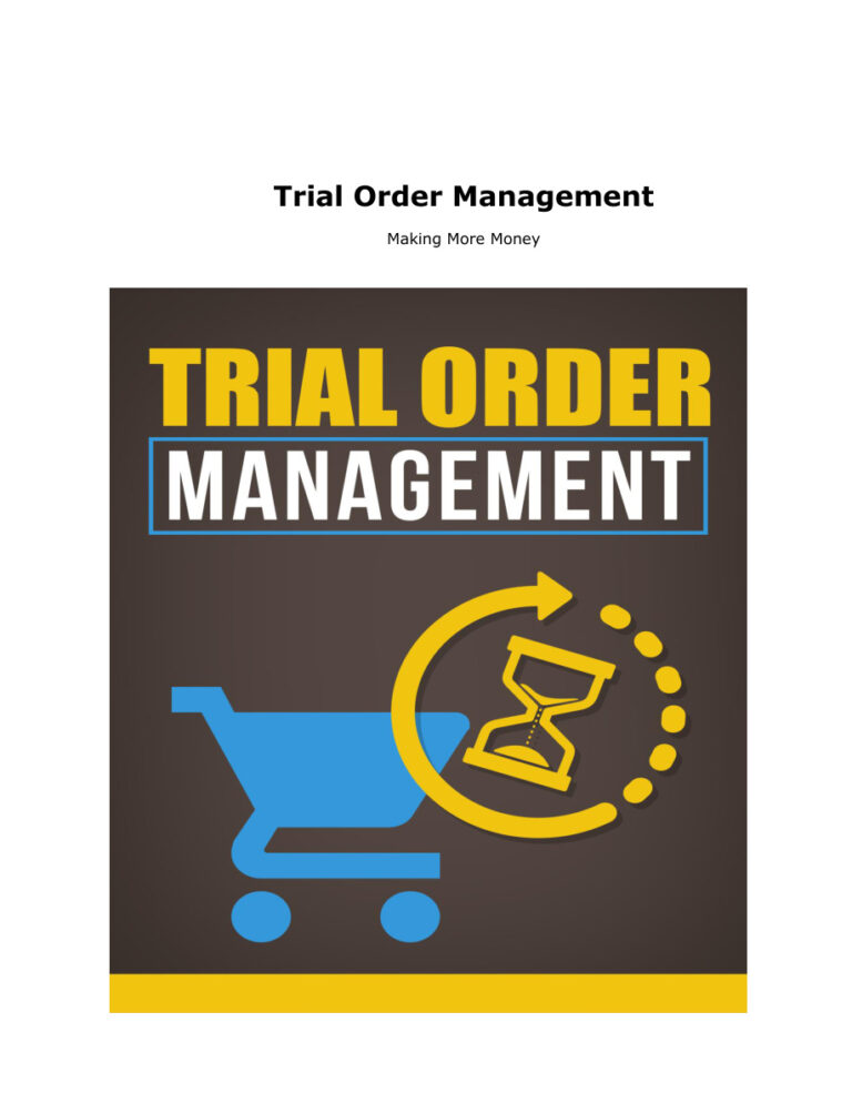 Trial Order Management PDF Download – Unknown Author