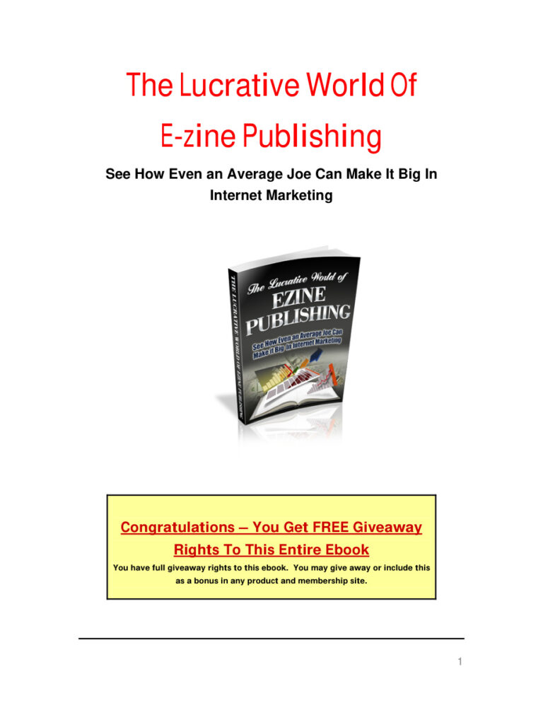 The Lucrative World of E-zine Publishing PDF Download – Unknown Author