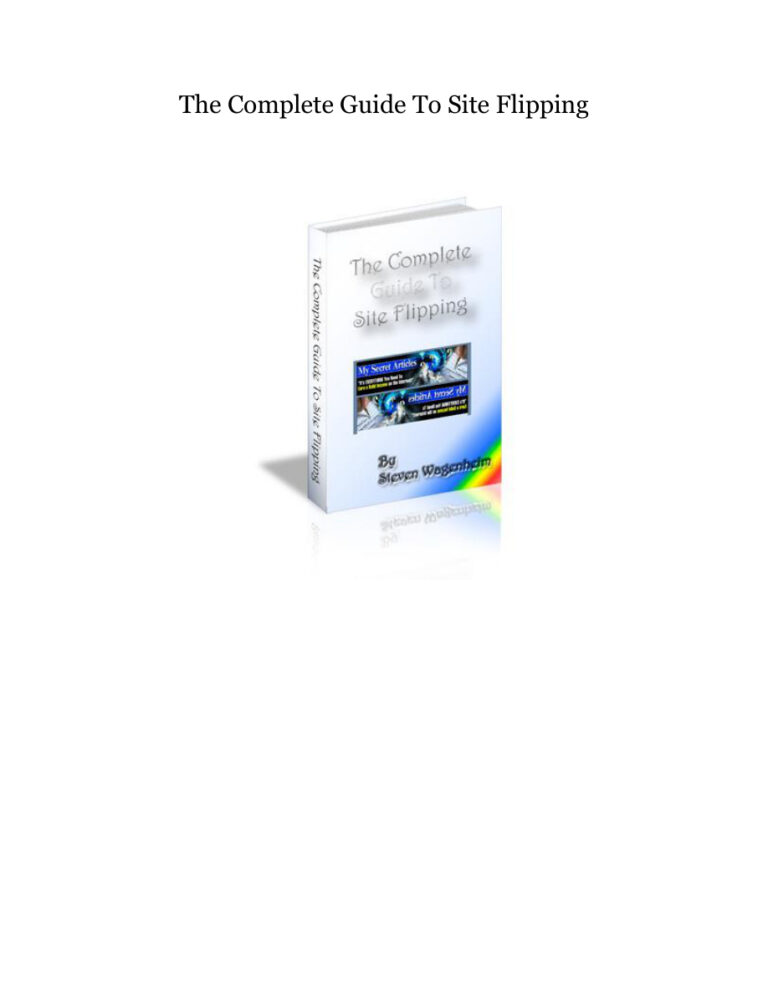 The Complete Guide to Site Flipping PDF Download – Unknown Author