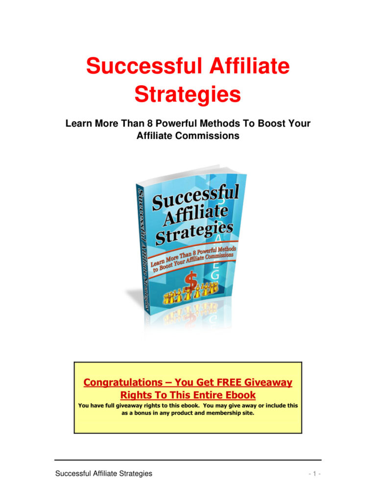 Successful Affiliate Strategies PDF Download – Unknown Author