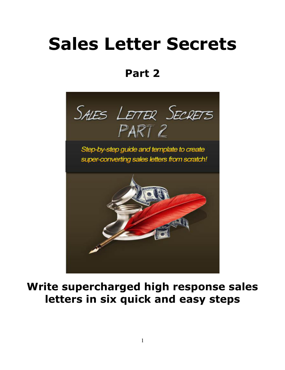 Sales Letter Secrets Part 2 PDF Download