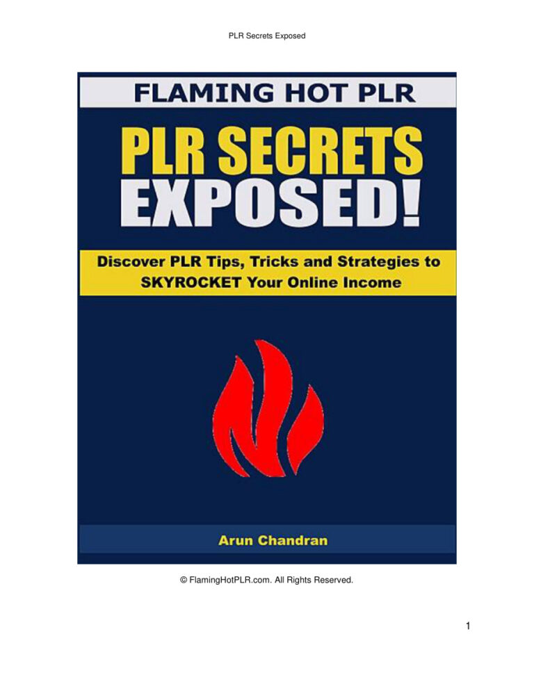 PLR Secrets Exposed PDF Download – Unknown Author