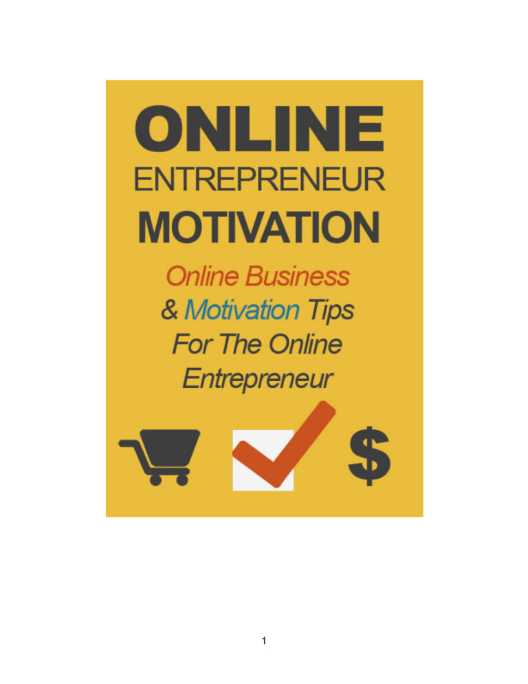 Online Entrepreneur Motivation PDF Download – Unknown Author