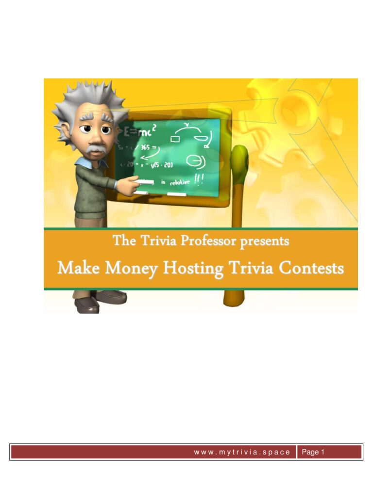 Make Money Hosting Trivia Contest PDF Download – Unknown Author