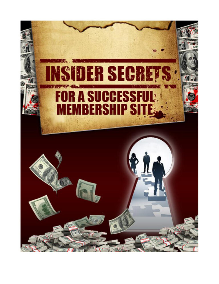 Insider Secrets for a Successful Membership Site PDF Download – Unknown Author