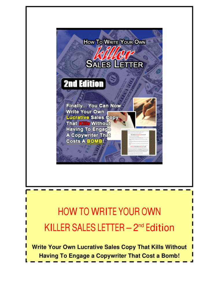 How to Write Your Own Killer Sales Letter PDF Download – Unknown Author