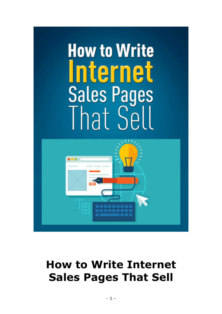 How to Write Internet Sales Pages That Sell PDF Download – Unknown Author