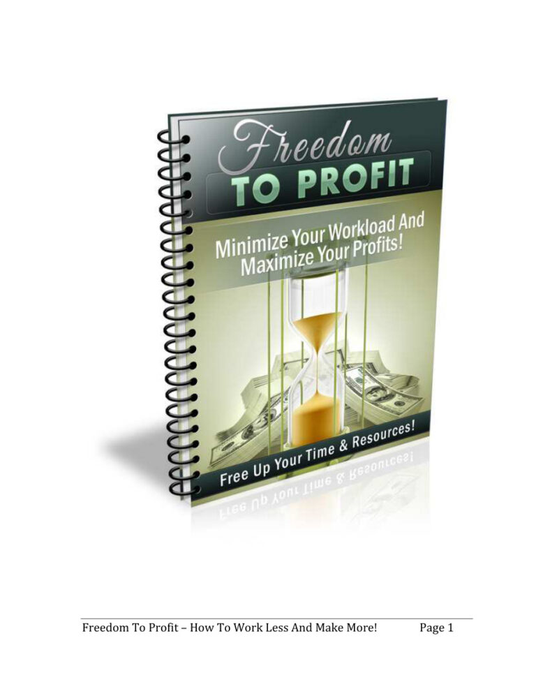Freedom to Profit PDF Download – Unknown Author