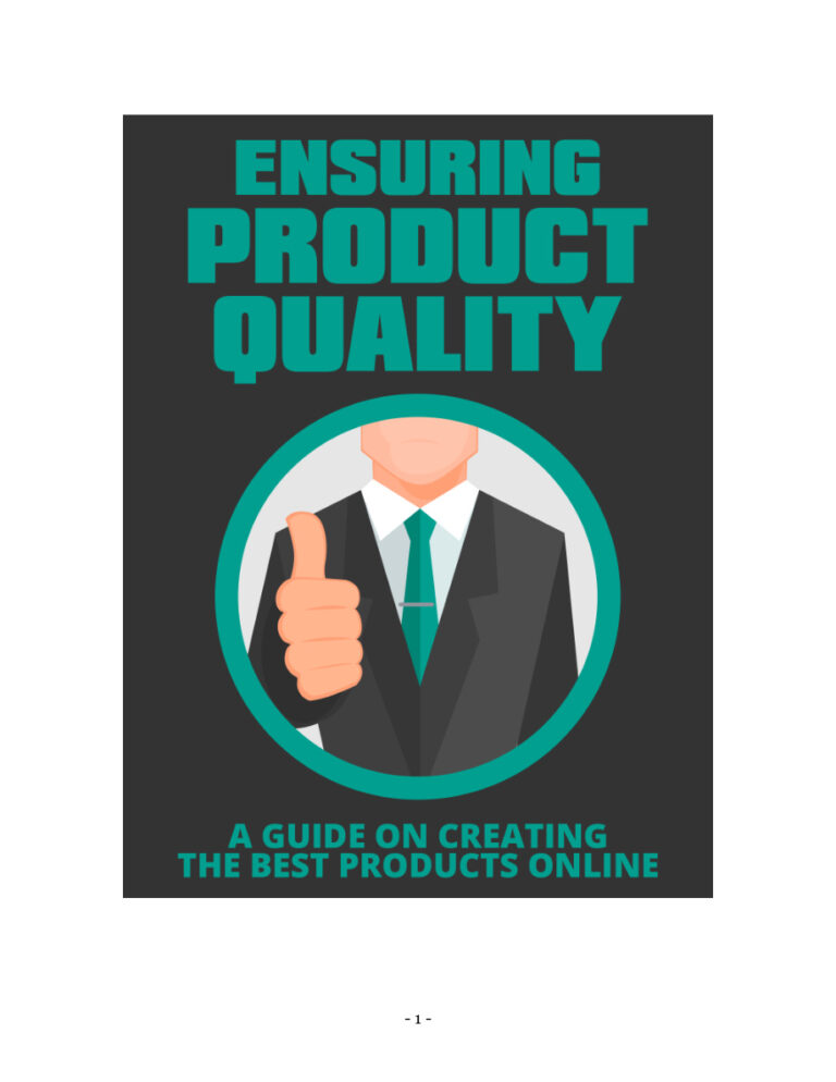 Ensuring Product Quality PDF Download – Unknown Author