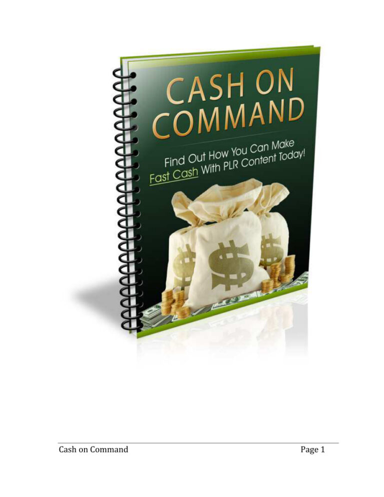 Cash on Demand PDF Download – Unknown Author