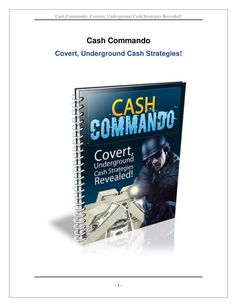 Cash Commando PDF Download – Unknown Author