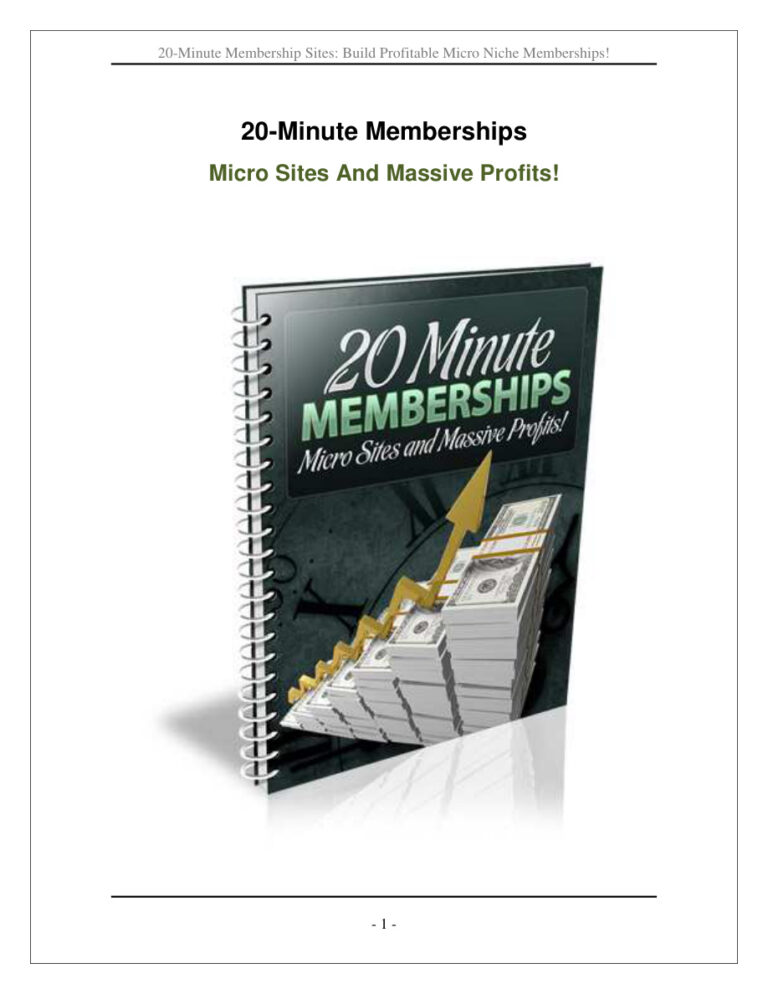 20 Minute Membership Sites PDF Download – Unknown Author