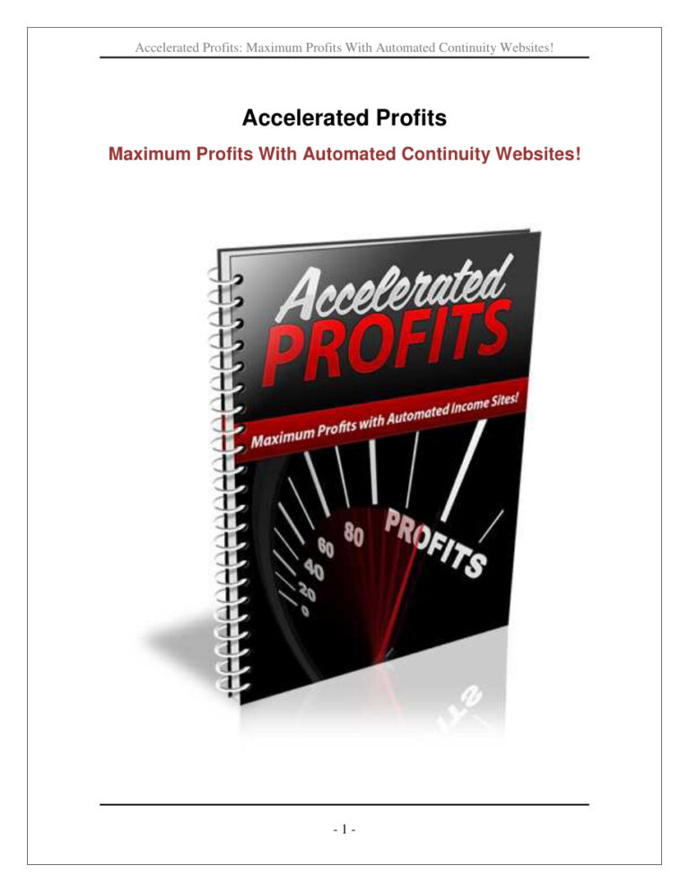 Accelerated Profits PDF Download – Unknown Author