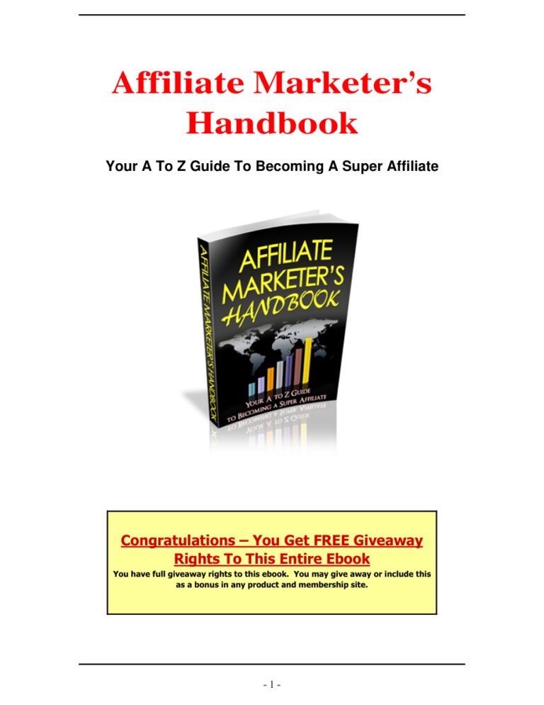 Affiliate Marketer’s Handbook PDF Download – Unknown Author
