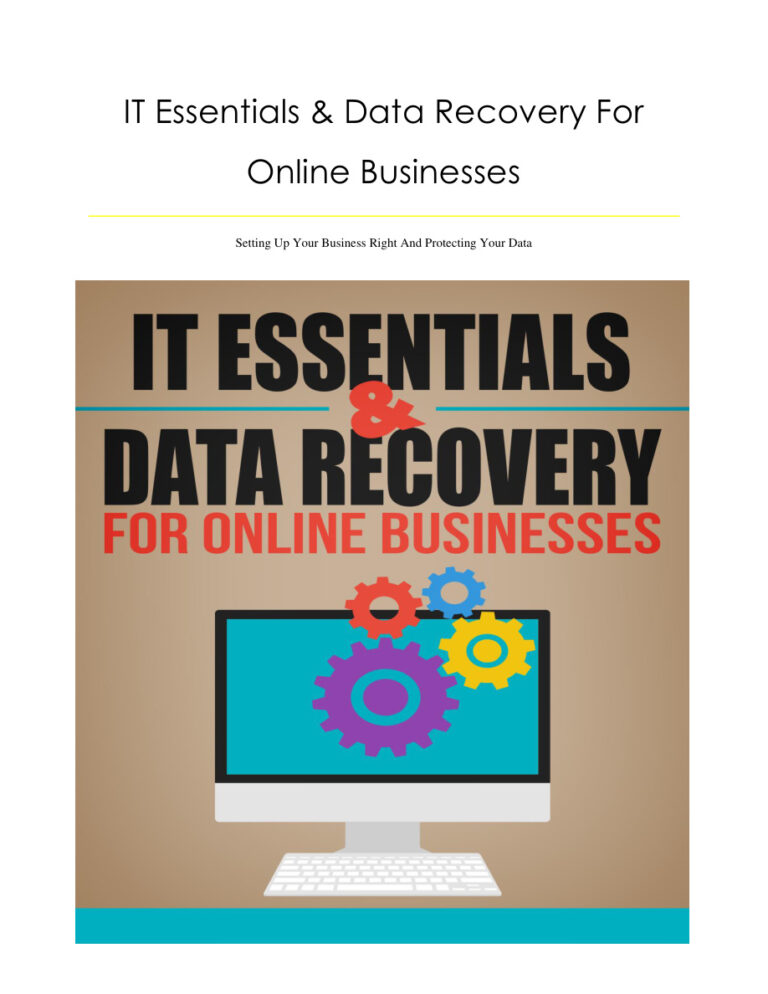 IT Essentials and Data Recovery for Online Businesses PDF Download – Unknown Author