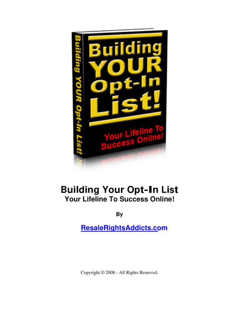 Building Your Opt-in List PDF Download – Unknown Author