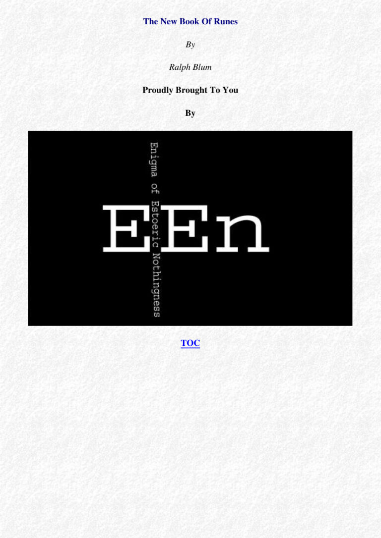 The New Book of Runes PDF Download – Ralph Blum