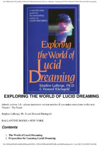 68b00973ccd18 exploring the world of lucid dreaming step by step guide by the best selling author of lucid dreaming Kitap Kapağı