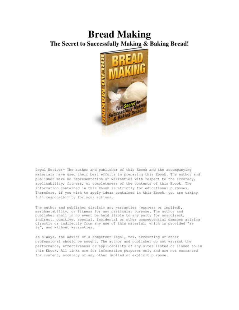 Bread Making PDF Download – Unknown Author