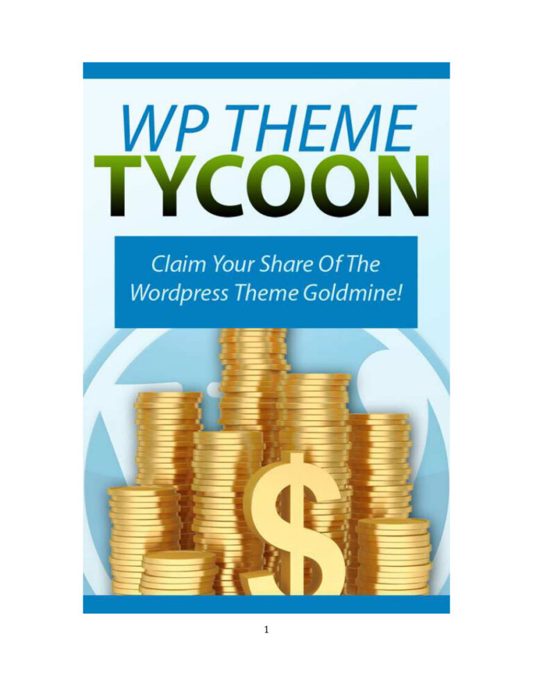 WP Theme Tycoon PDF Download – Unknown Author