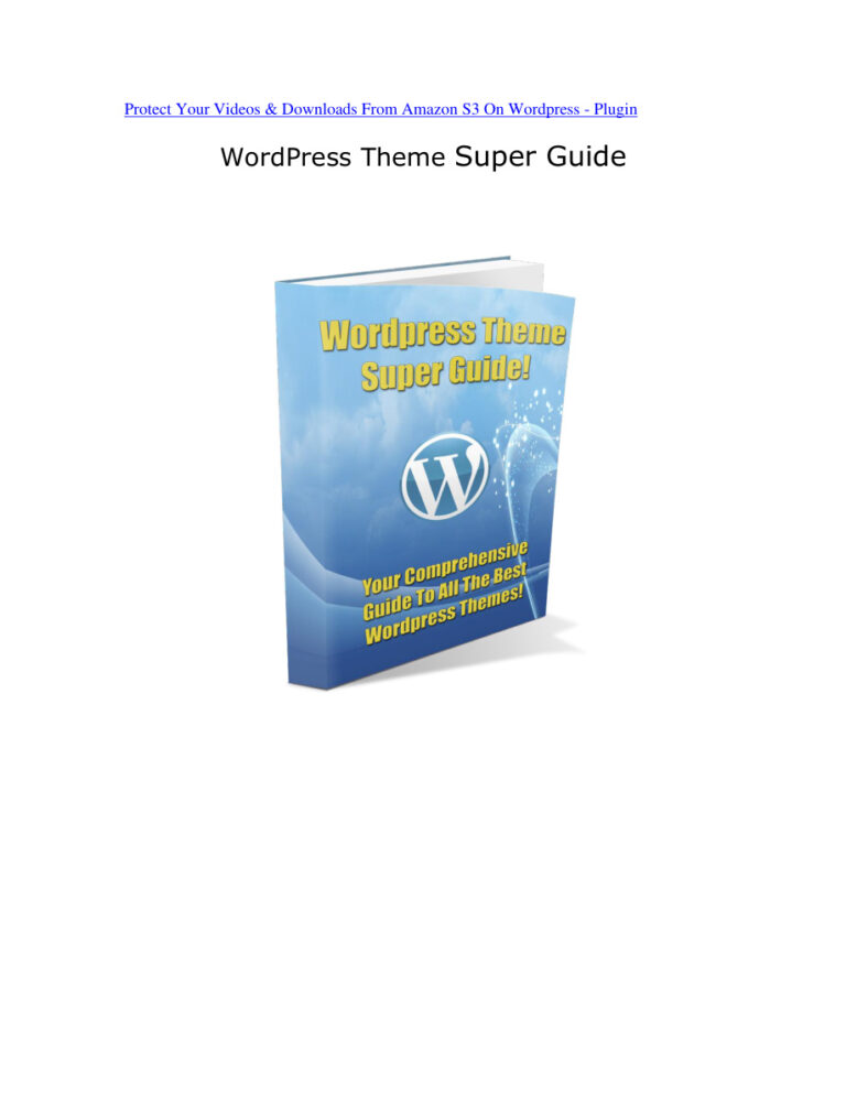 WordPress Theme Super Guide PDF Download – Unknown Author