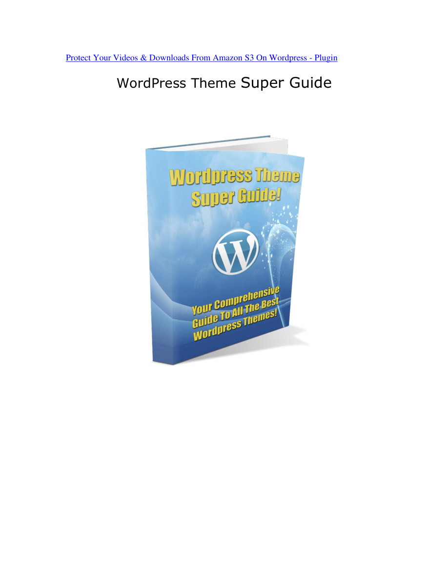 Wordpress Theme Super Guide PDF Download