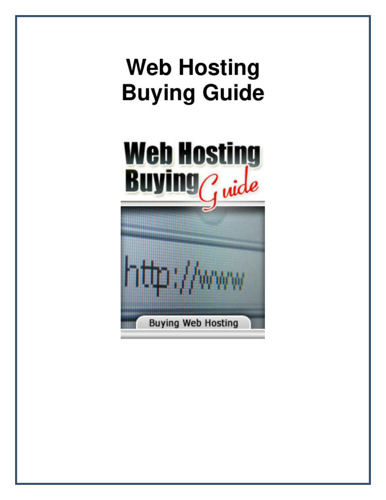 Web Hosting Buying Guide PDF Download – Unknown Author