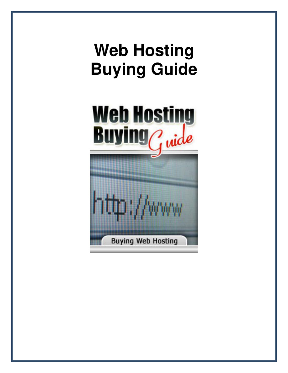 Web Hosting Buying Guide PDF Download