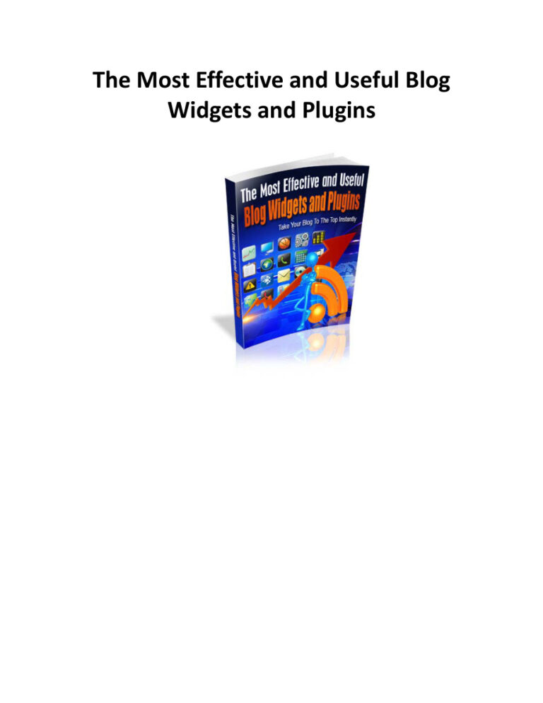 The Most Effective and Useful Blog Widgets and Plugins PDF Download – Unknown Author