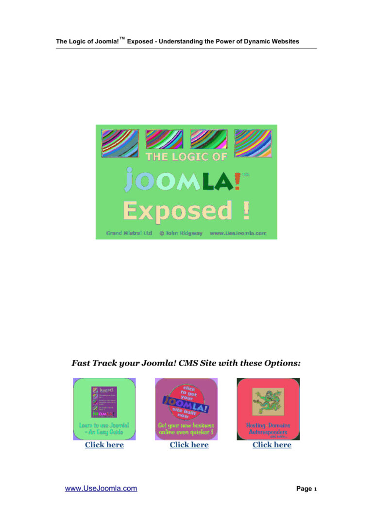 The Logic of Joomla! Exposed PDF Download – Unknown Author