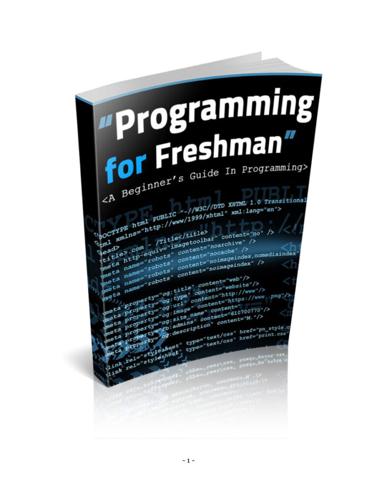 Programming for a Freshman PDF Download – Unknown Author