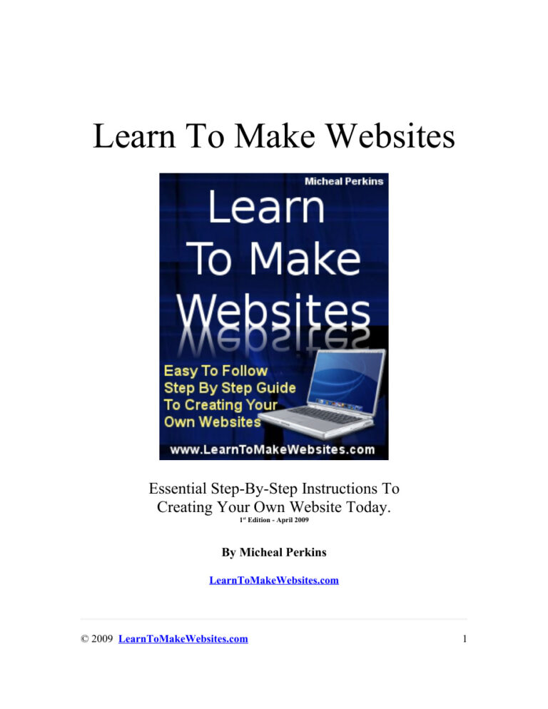 Learn to Make Websites PDF Download – Unknown Author