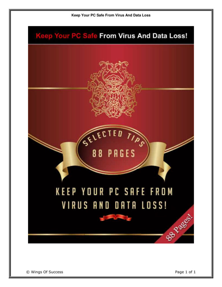 Keep Your PC Safe from Virus and Data Loss PDF Download – Unknown Author