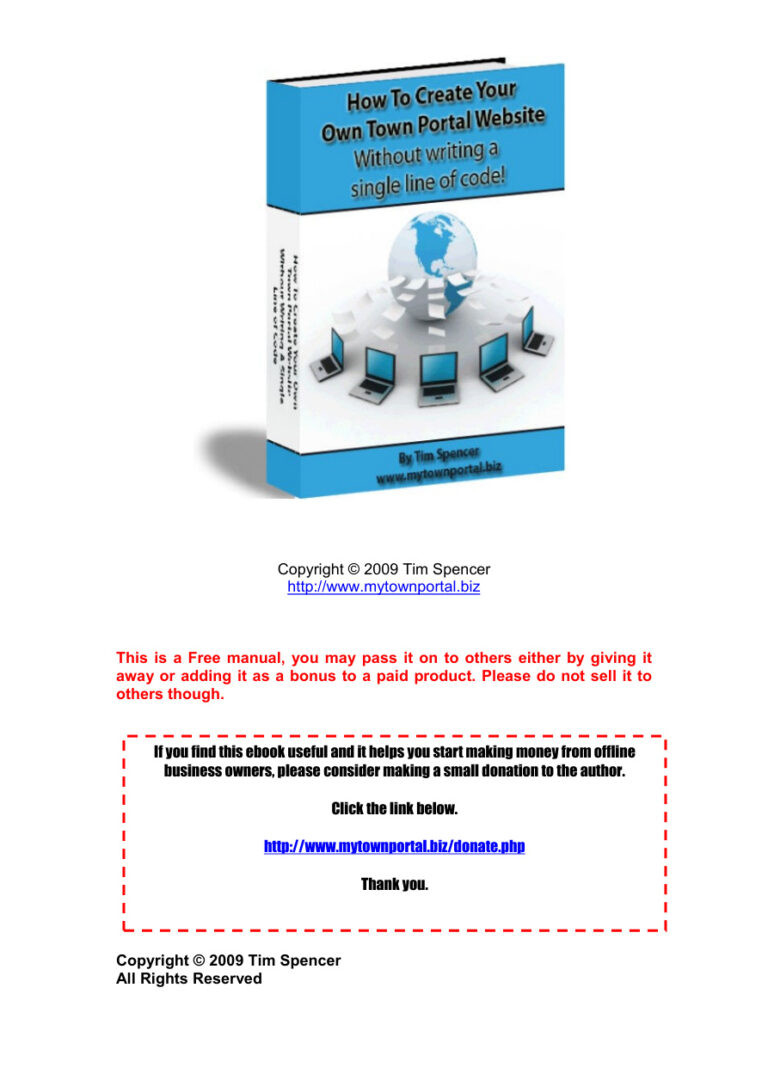 How to Create Your Own Town Portal Website PDF Download – Unknown Author