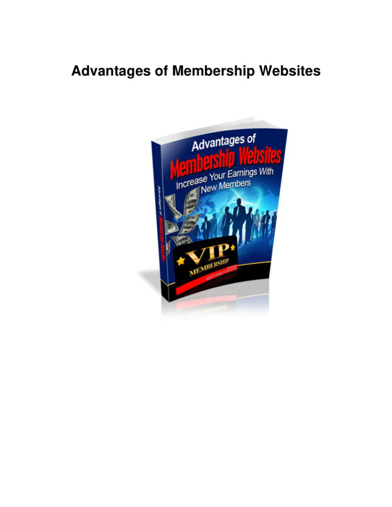 Advantages of Membership Websites PDF Download – Unknown Author