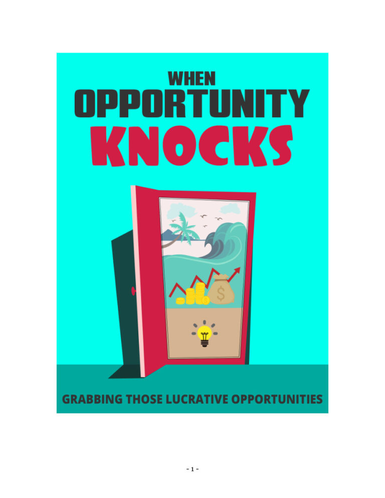 When Opportunity Knocks PDF Download – Unknown Author