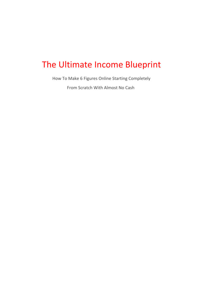 The Ultimate Income Blueprint PDF Download – Unknown Author