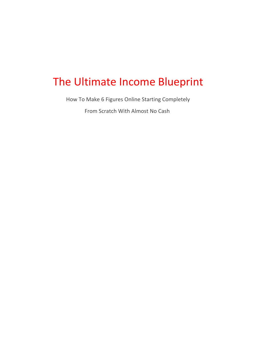 The Ultimate Income Blueprint PDF Download