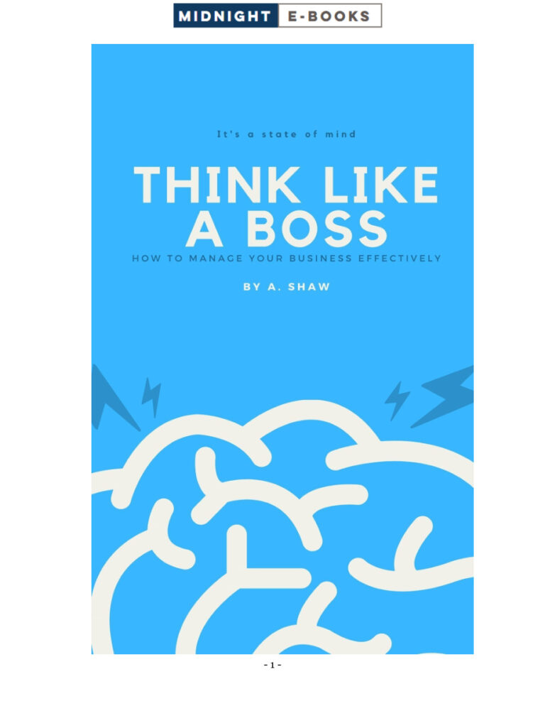 Think Like a Boss PDF Download – Unknown Author