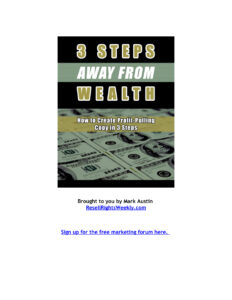 68b5a71a664d0 3 steps away from wealth how to create profit pulling copy in 3 steps Kitap Kapağı